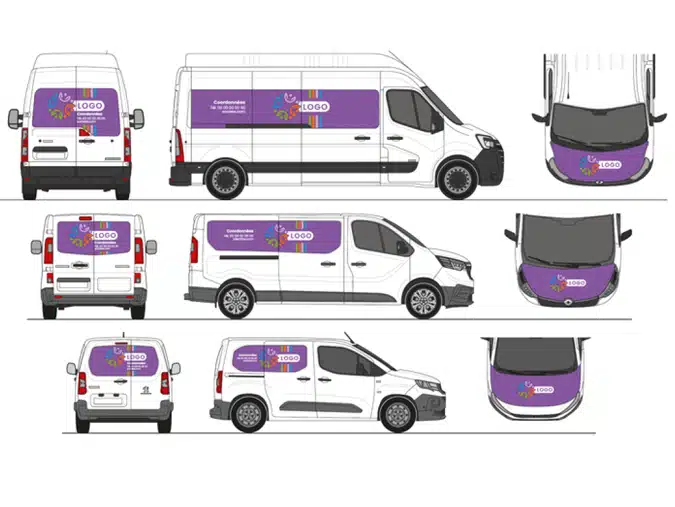 Exemple de covering de camionnette de la gamme Essentiel couleur