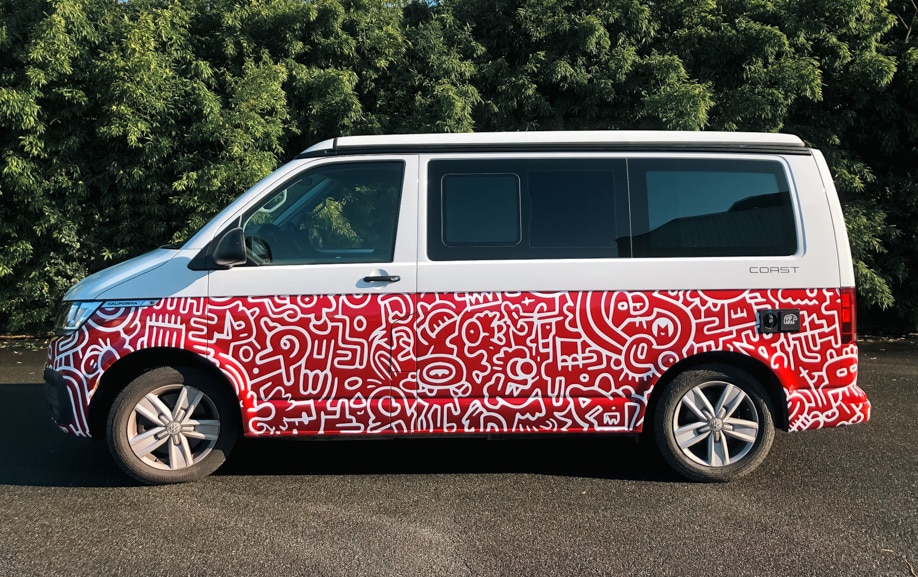 Flocage et covering sur van Volkswagen réalisé par Graphitruck