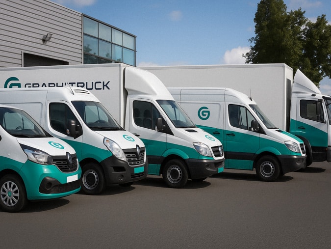 Flotte d'utilitaires et camions avec covering
