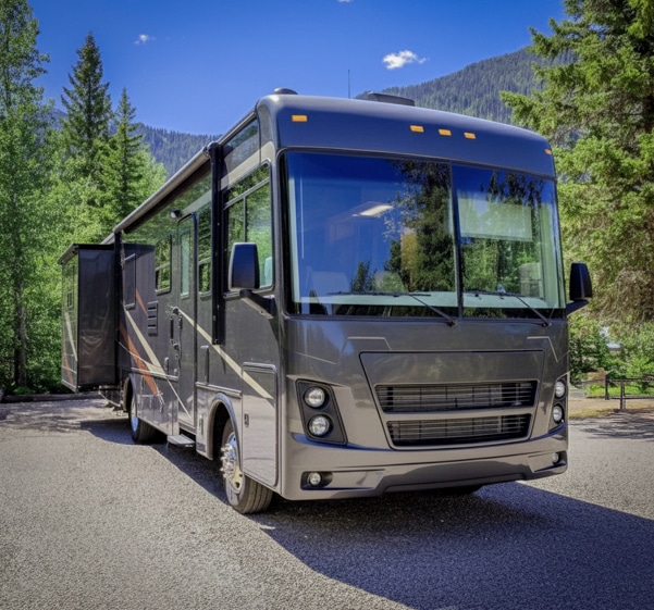 Présentation d'un covering de motorhome de luxe.