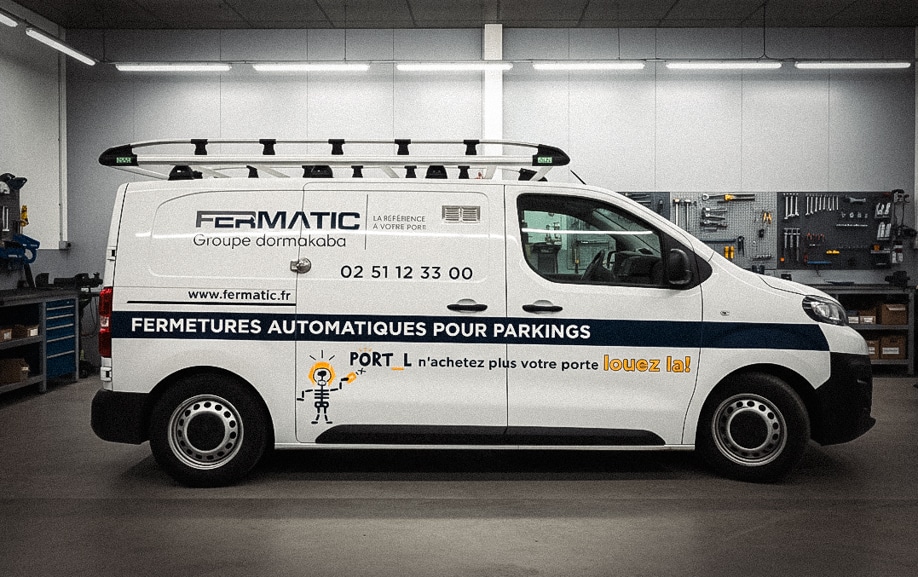 Flocage camion entreprise FERMATIC réalisé par Graphitruck
