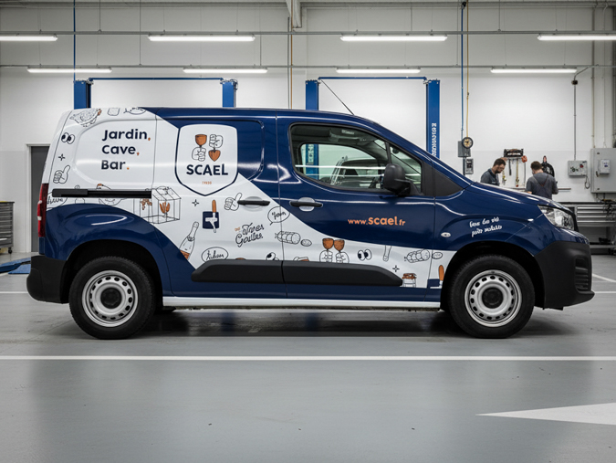 Flocage utilitaire avec un semi covering