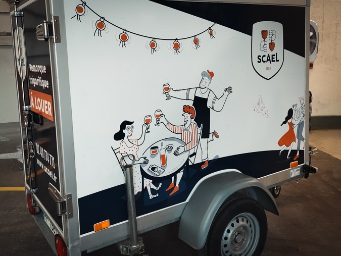 Covering d'une remorque frigorifique pour de la location