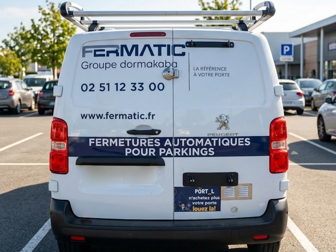 Face arrière d'un Peaugeot Expert avec un covering réalisé par Graphitruck