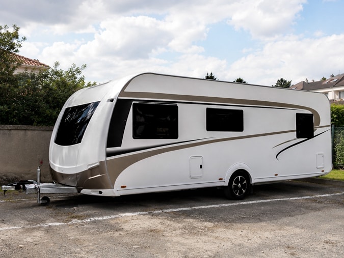Total covering d'une caravane moderne
