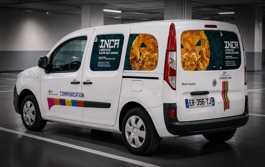 Flocage fourgon 3 Habillage et covering véhicule sur Renault Kangoo